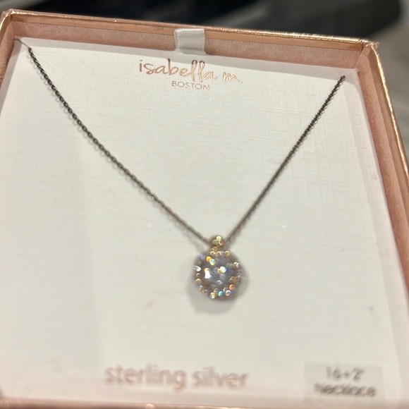 Sterling Silver 925 YGP CZ necklace 18” 16+2 New in box - Picture 4 of 9